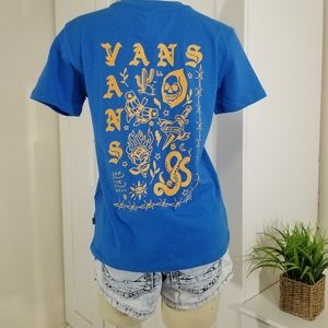 Vans Blue and Yellow Graphic Boyfriend Top